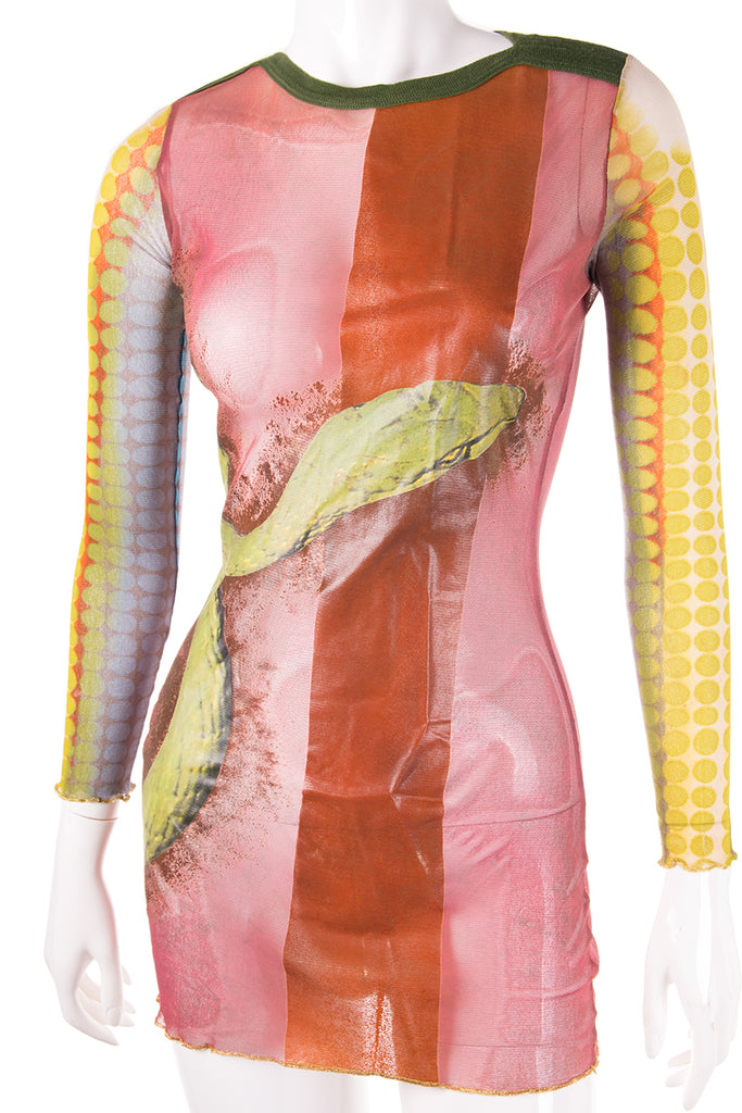 Jean Paul Gaultier Sheer Printed Dress - irvrsbl