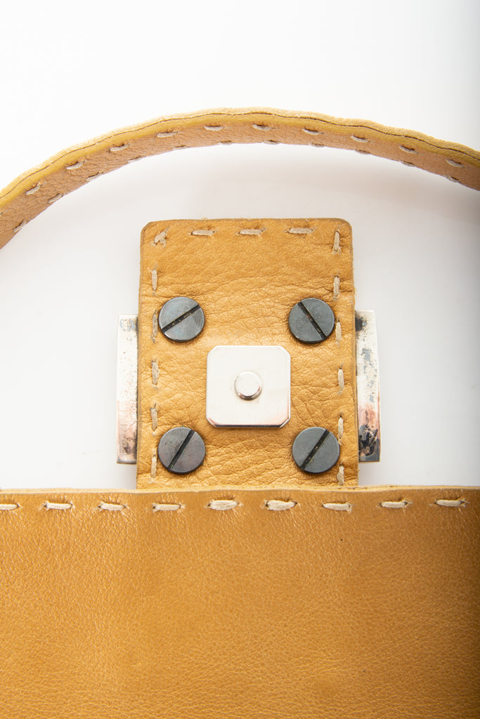 Fendi Leather Baguette in Gold - irvrsbl
