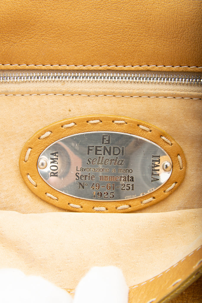 Fendi Leather Baguette in Gold - irvrsbl