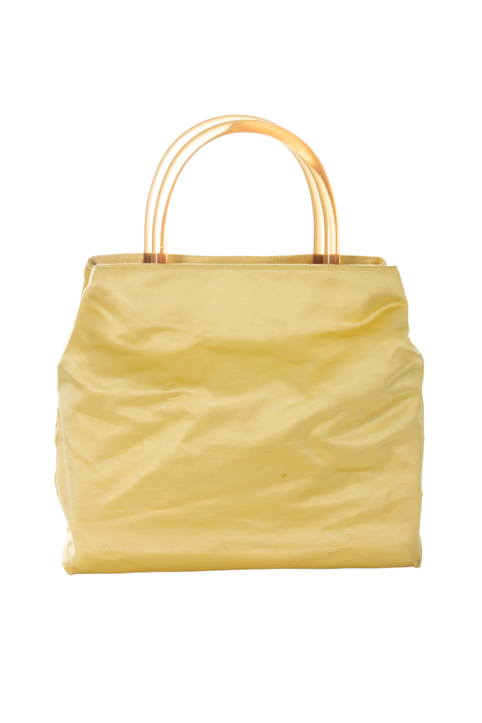 Prada Yellow Satin Handbag - irvrsbl