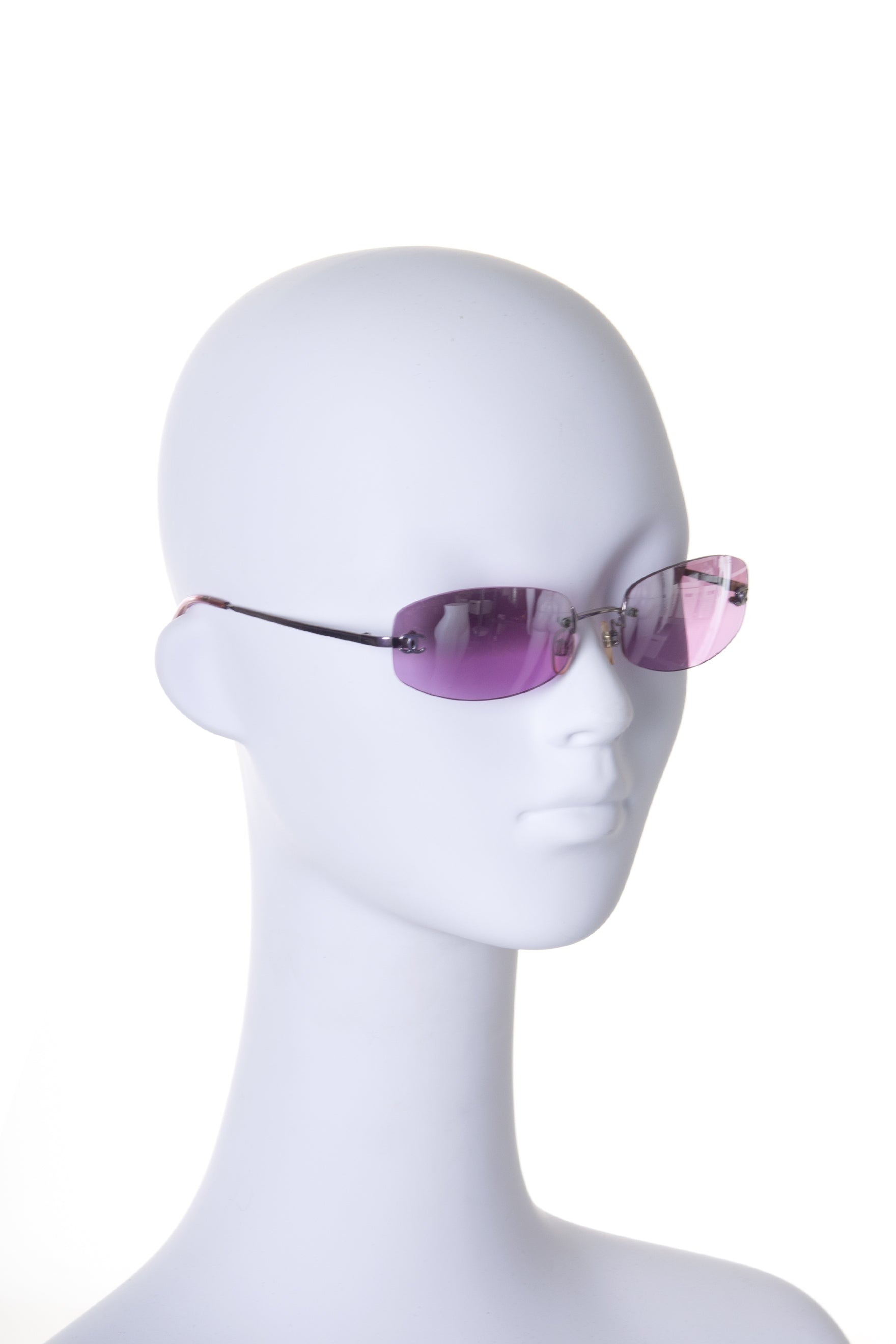 Chanel Sunglasses Authentic Chanel Rimless Oval Sunglasses 
