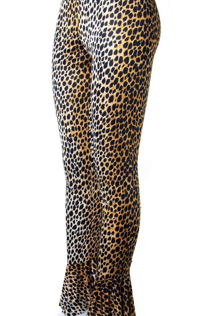 Dolce and Gabbana Fluted Hem Leopard Pants - irvrsbl