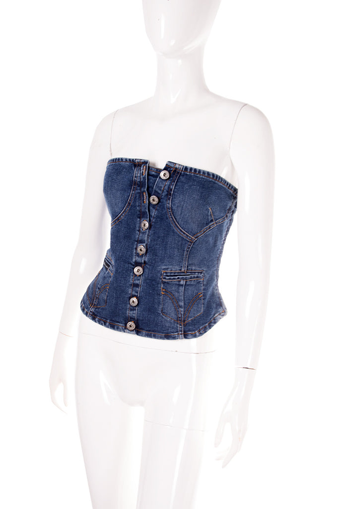 Dolce and Gabbana Denim Bustier Corset Top - irvrsbl