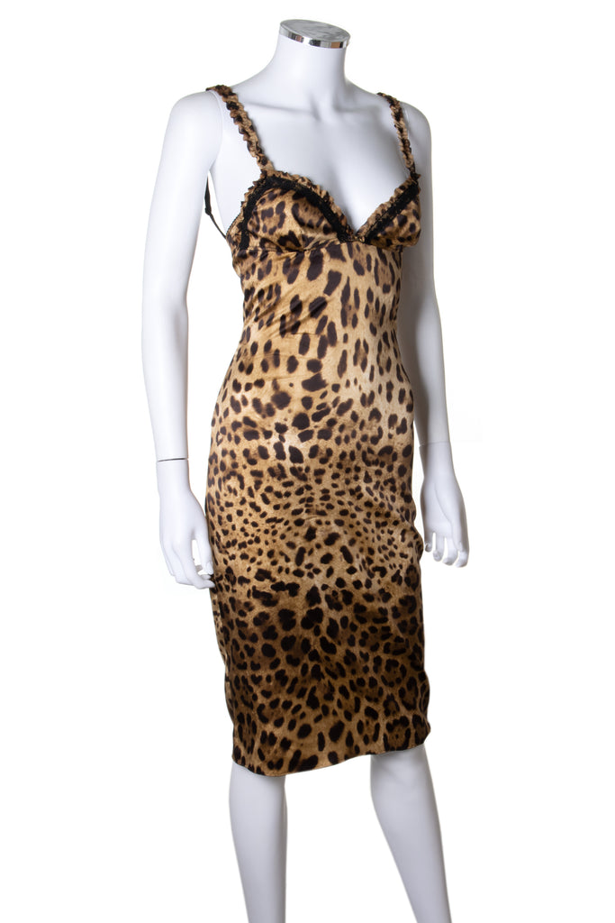 Dolce and Gabbana Animal Print Slip Dress - irvrsbl