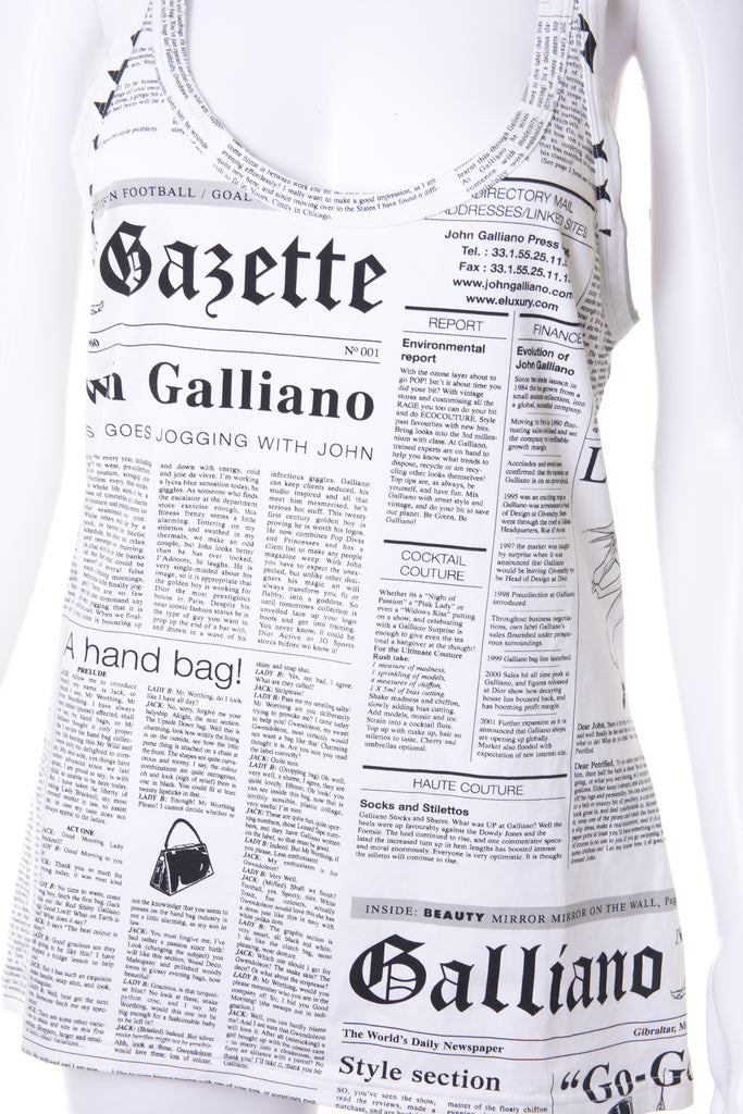 John Galliano Newspaper Print Tank Top - irvrsbl