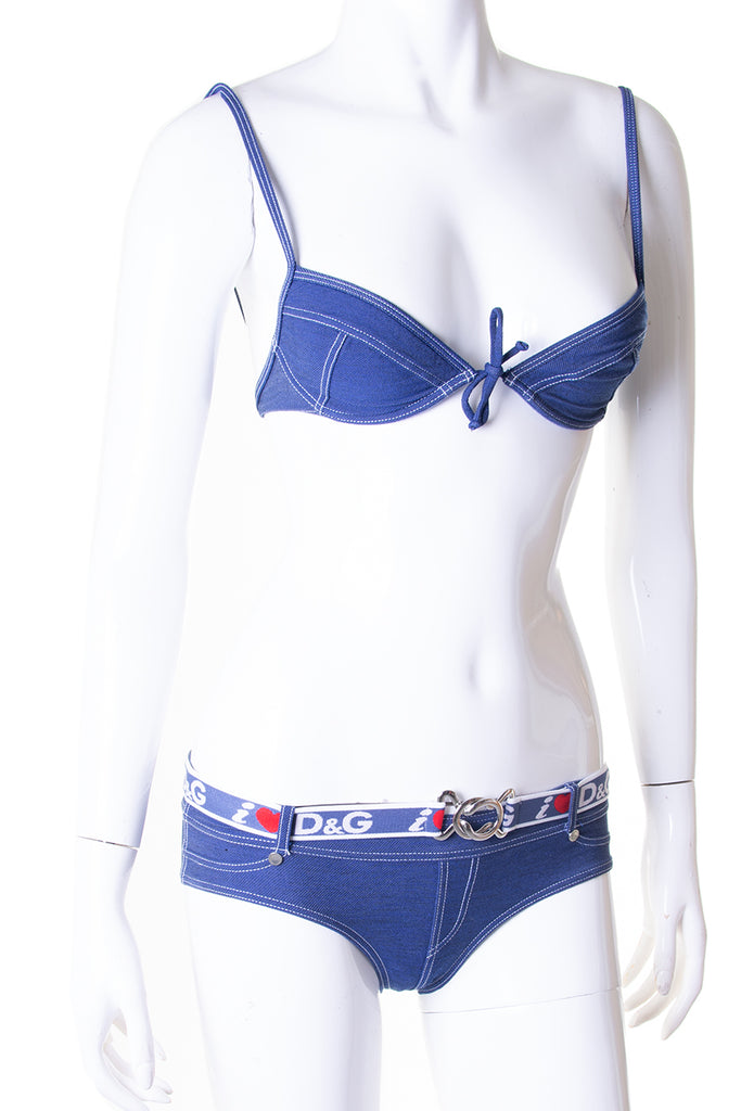 Dolce and Gabbana Denim-Look Bikini - irvrsbl
