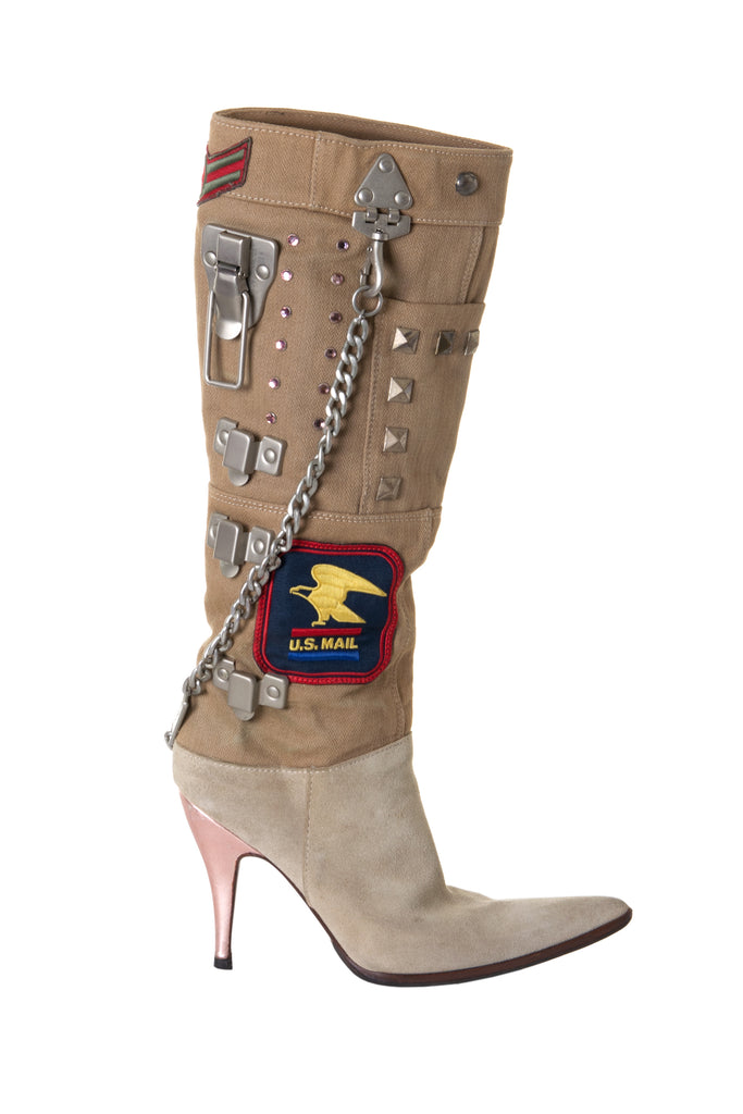 Dolce and GabbanaKnee High Studded Boots 37- irvrsbl