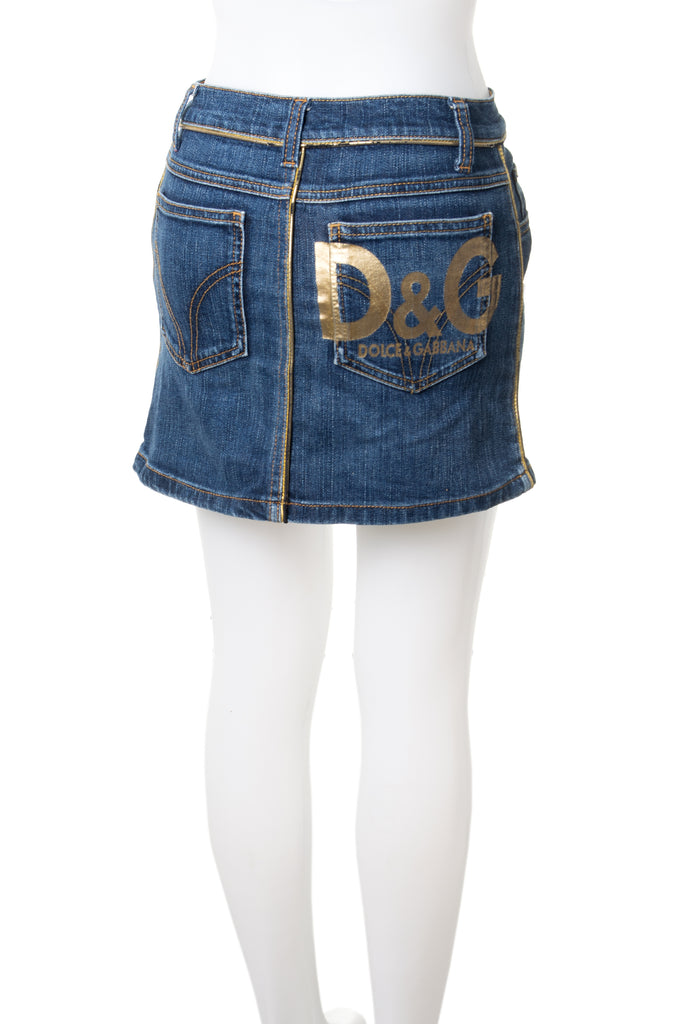 Dolce and Gabbana Gold Logo Mini Skirt - irvrsbl