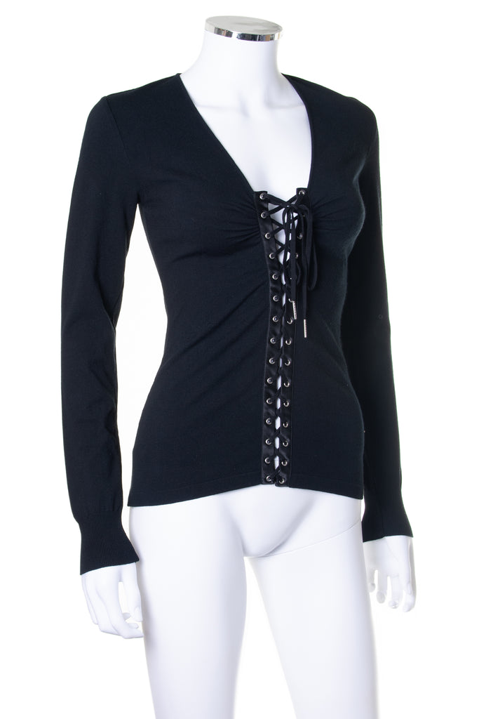 Dolce and GabbanaLaceup Long Sleeve Top- irvrsbl