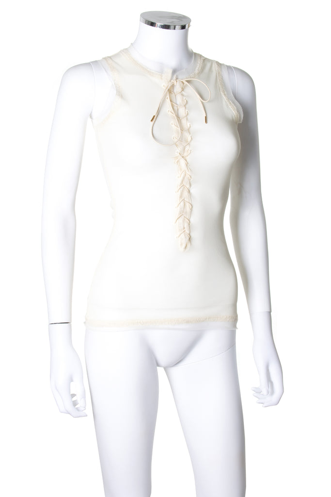 Jean Paul Gaultier Lace Up Mesh Top - irvrsbl