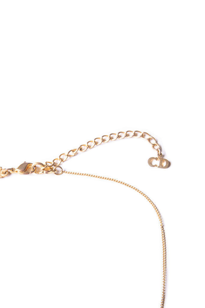 Christian Dior Rhinestone Dog Tag Necklace - irvrsbl