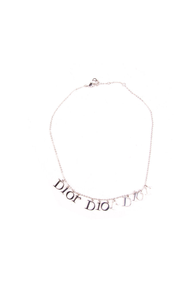 Christian Dior Silver Toned Logo Necklace - irvrsbl