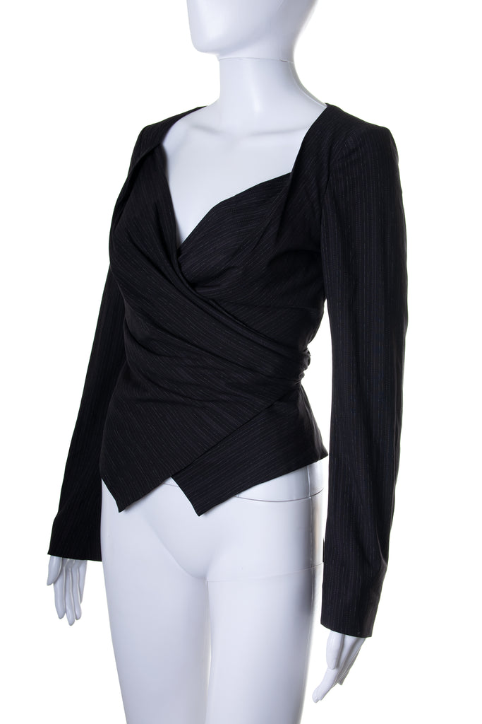 Vivienne Westwood Pinstripe Wrap Jacket - irvrsbl