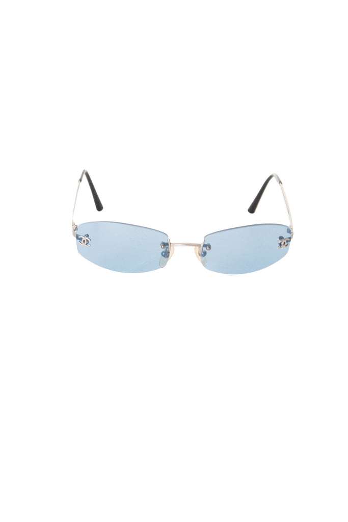 Chanel CC Frameless Sunglasses in Blue - irvrsbl