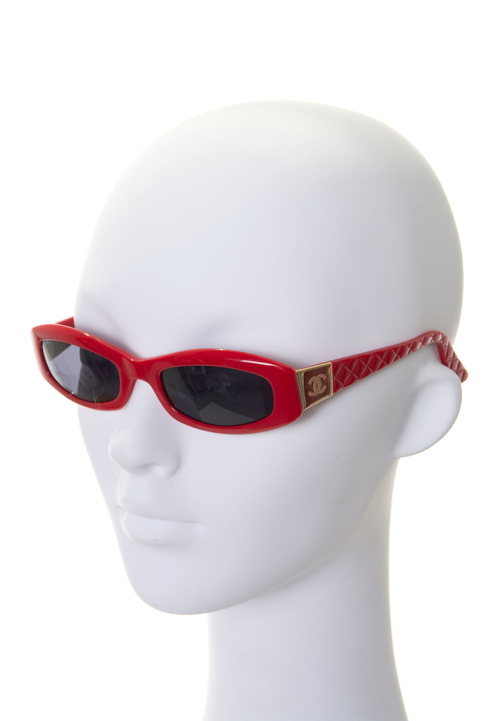 Chanel Quilted Red Sunglasses - irvrsbl