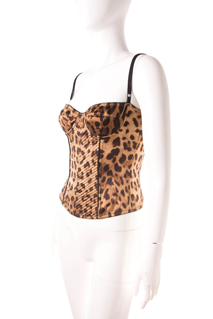 Dolce and Gabbana Leopard Print Bustier Top - irvrsbl