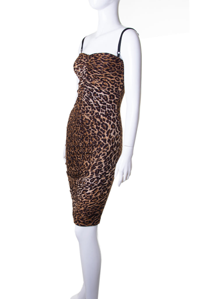 Dolce and Gabbana Ruched Leopard Dress - irvrsbl