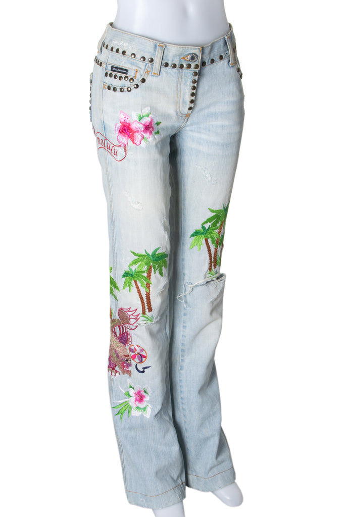 Dolce and Gabbana Palm Tree Jeans - irvrsbl