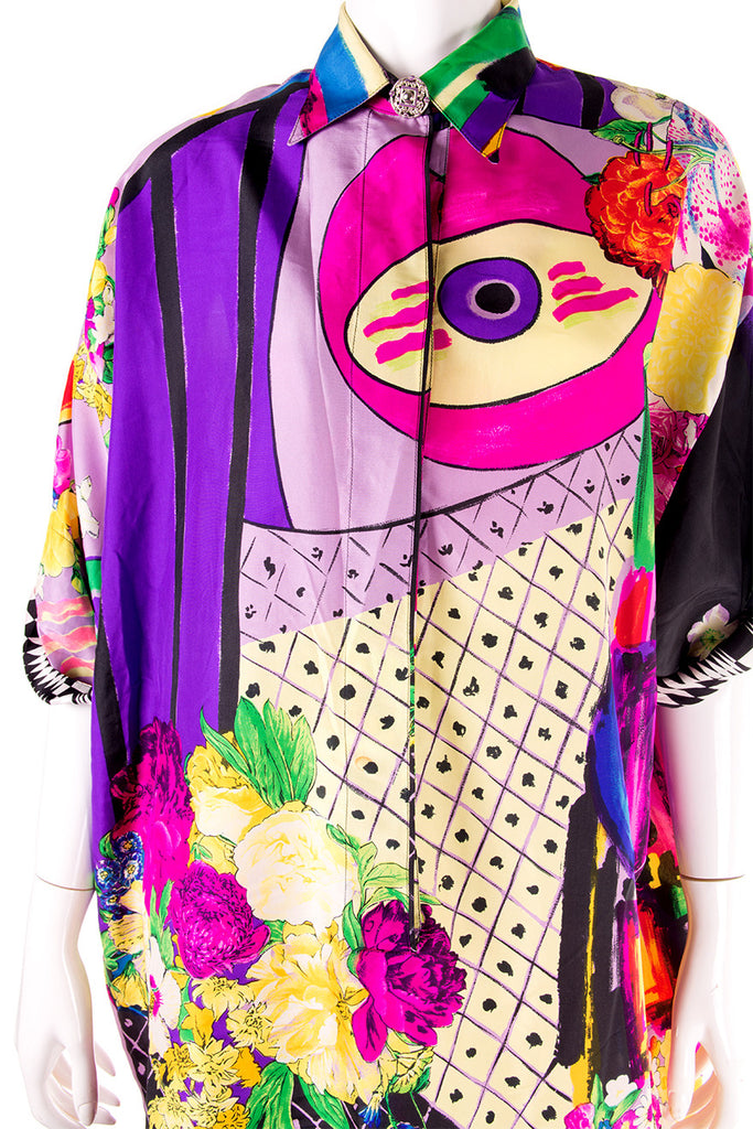 Versace Printed Silk Shirt Dress - irvrsbl