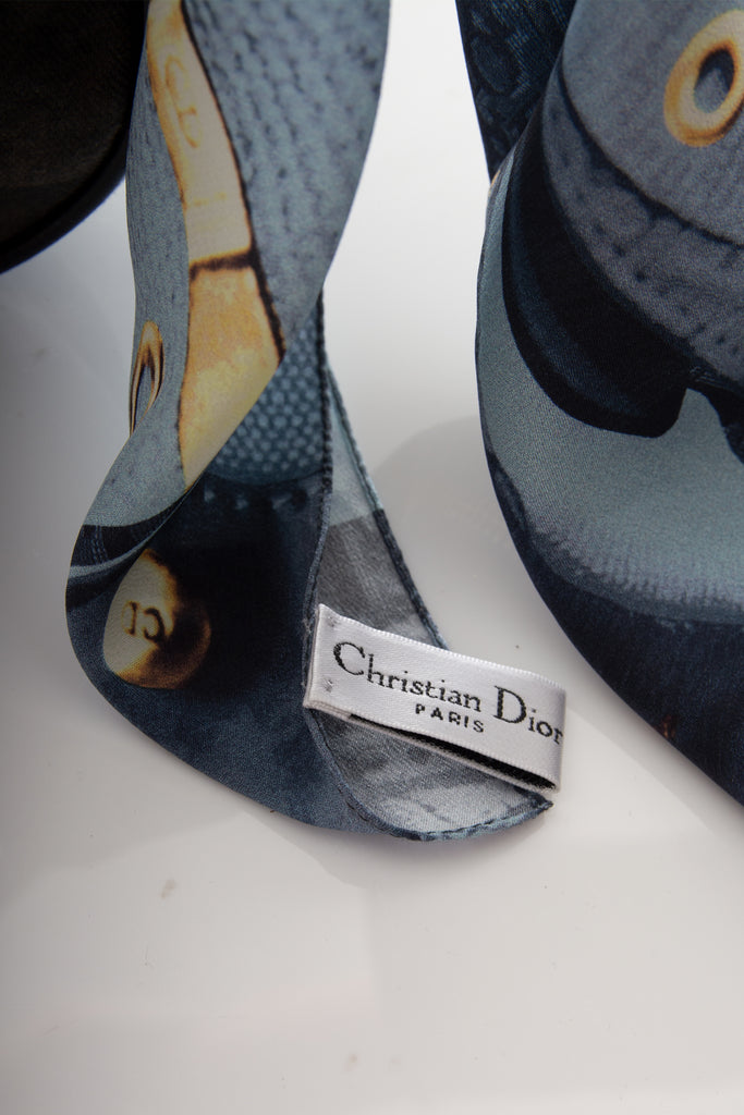 Christian Dior Denim Print Saddle Bag with Scarf - irvrsbl