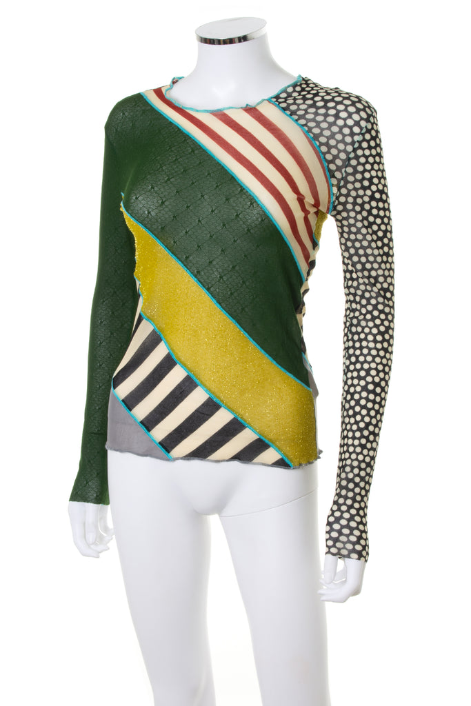 Jean Paul Gaultier Colour Block Mesh Top - irvrsbl