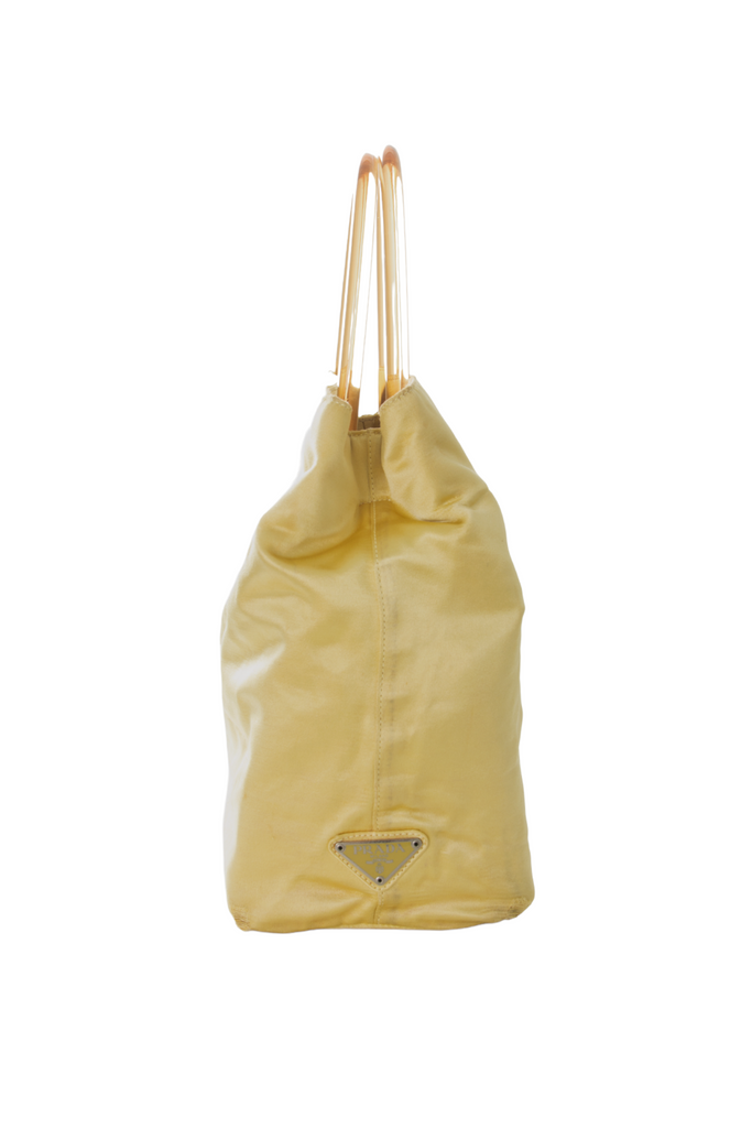 Prada Yellow Satin Handbag - irvrsbl