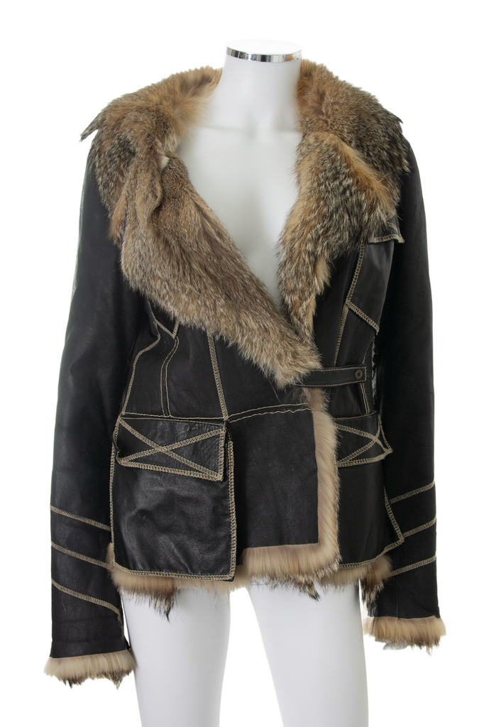 Roberto Cavalli Fur Lined Leather Coat - irvrsbl