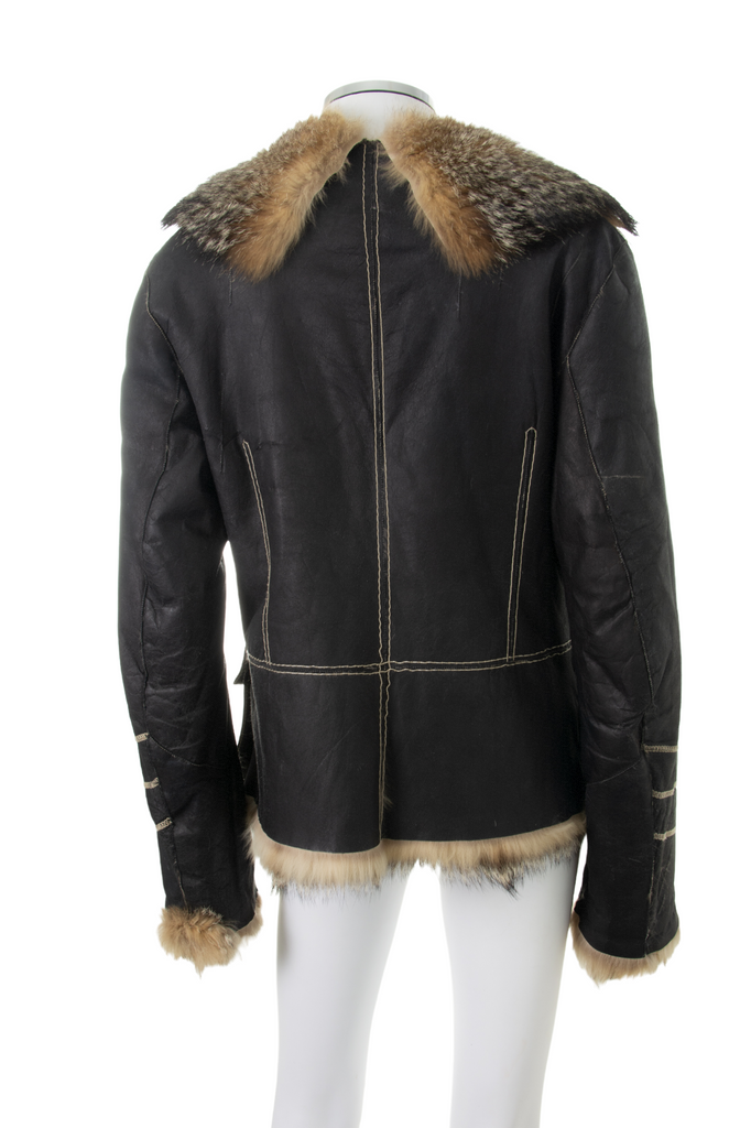 Roberto CavalliFur Lined Leather Coat- irvrsbl