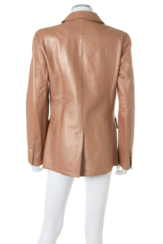 Fendi Leather Blazer in Pink Metallic - irvrsbl