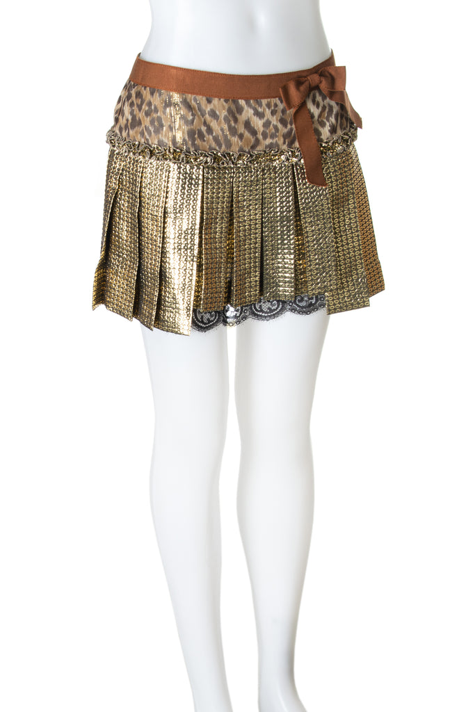 Dolce and Gabbana Gold Pleated Skirt - irvrsbl