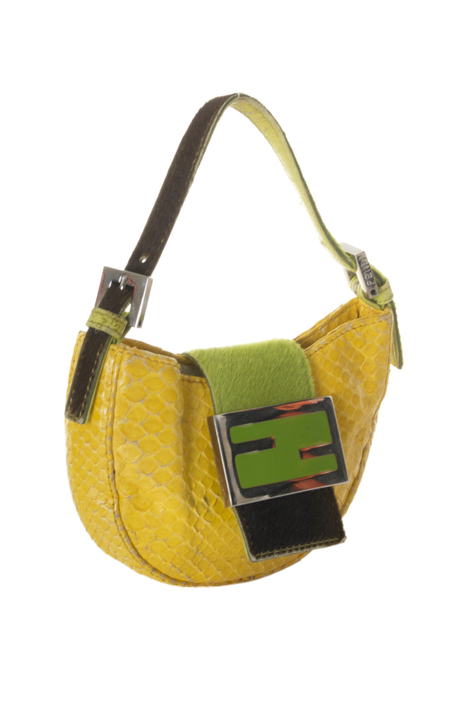 Fendi Python Mini Croissant in Yellow - irvrsbl