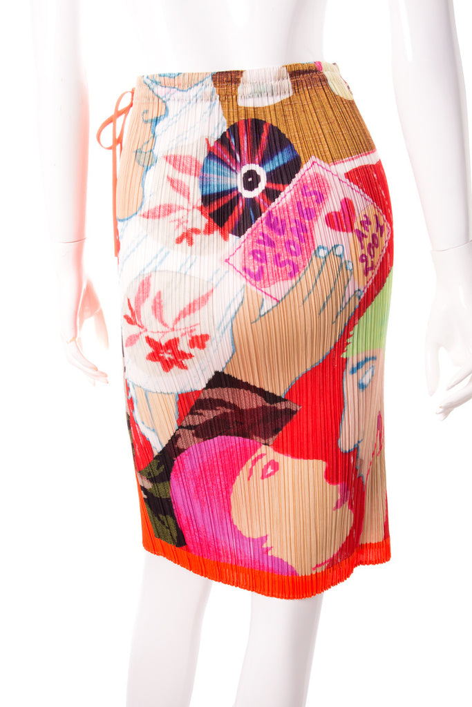 Issey Miyake Lovers Print Pleated Skirt - irvrsbl