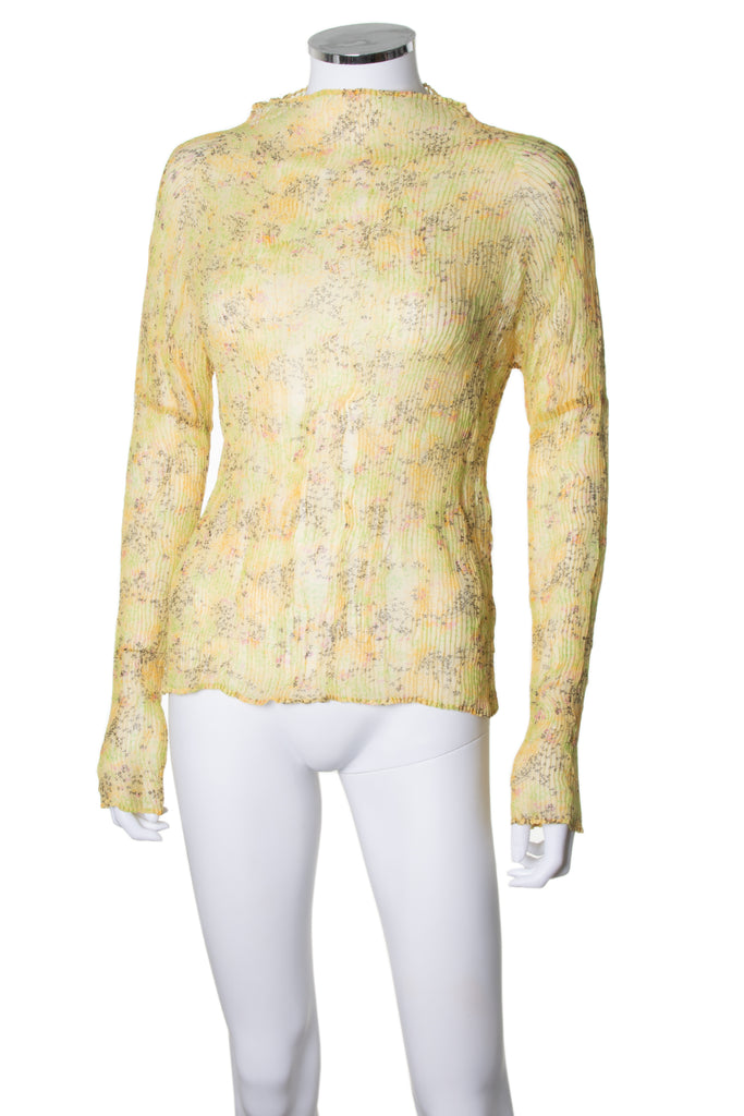 Issey Miyake Floral Pleated Top - irvrsbl