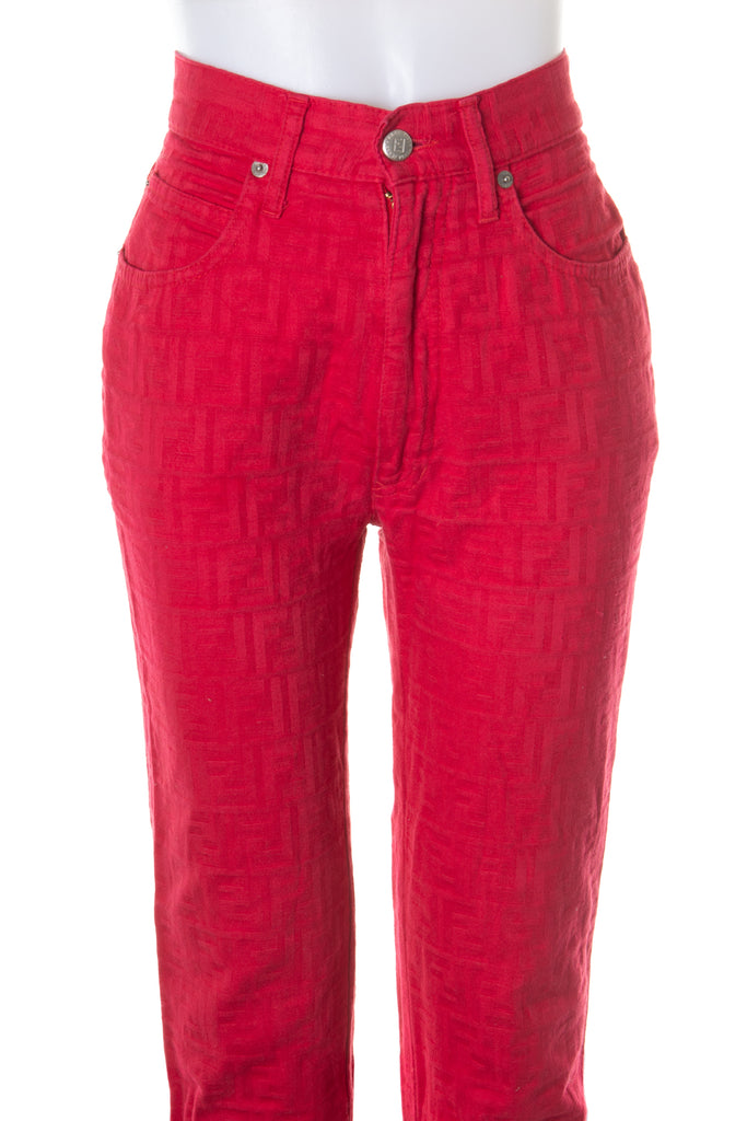 Fendi Red Monogram Jeans - irvrsbl