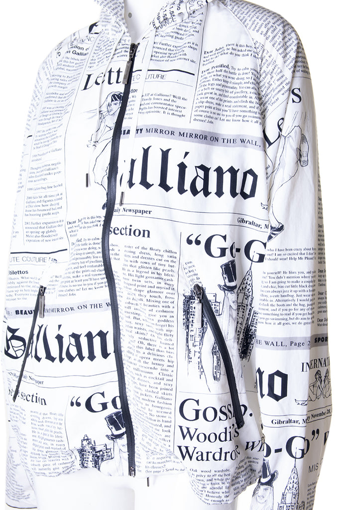 John Galliano Gazette Print Windbreaker - irvrsbl