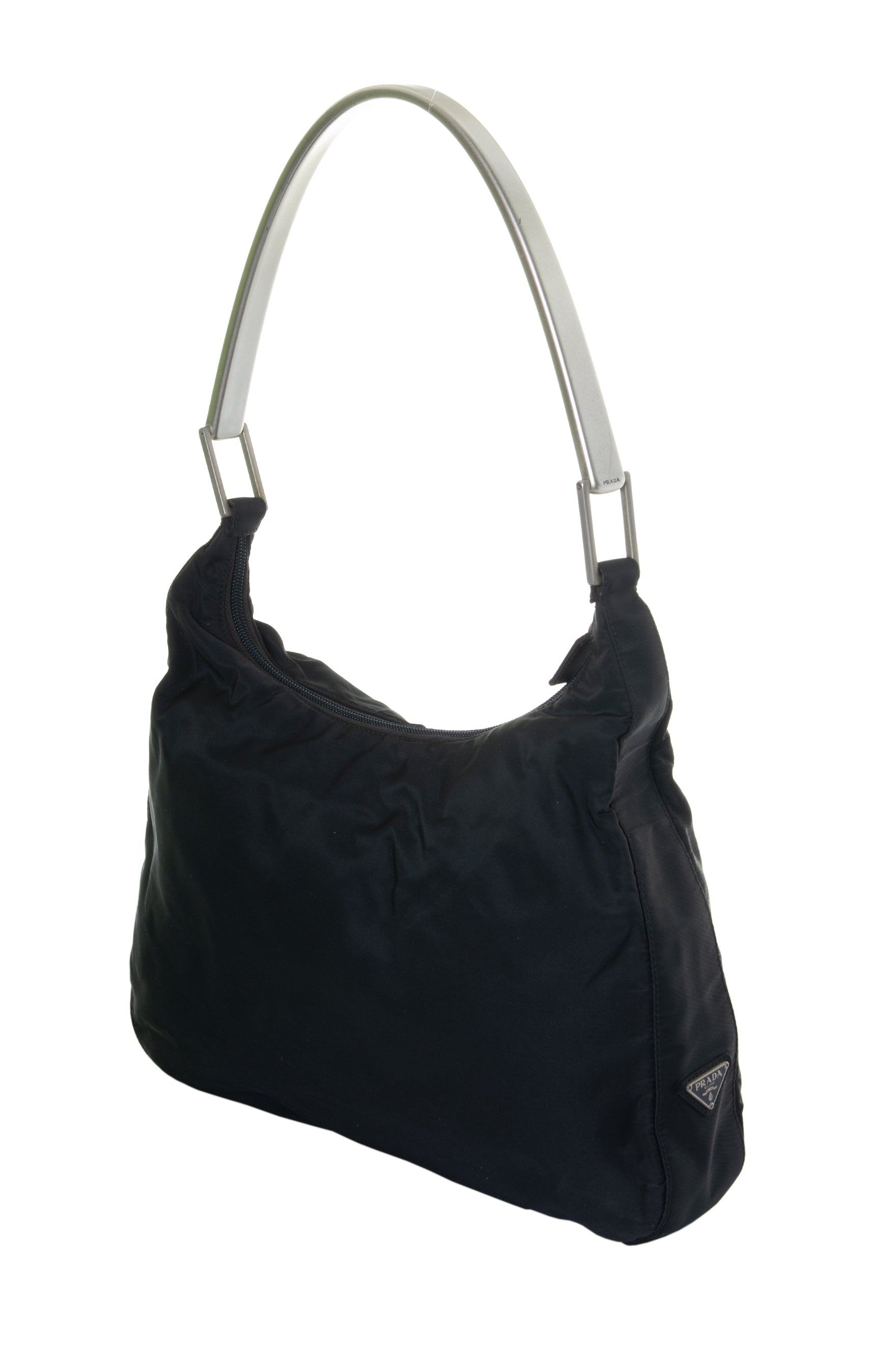 Prada Vintage Metal Handle Bag - Black Shoulder Bags, Handbags
