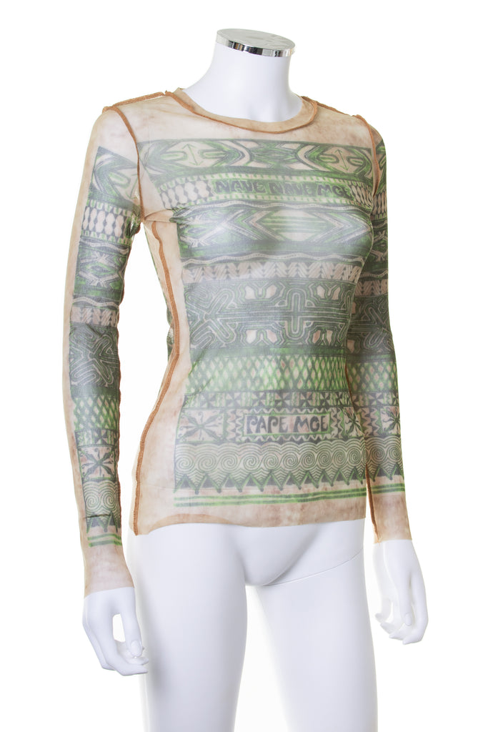 Jean Paul Gaultier Mesh Tattoo Top - irvrsbl