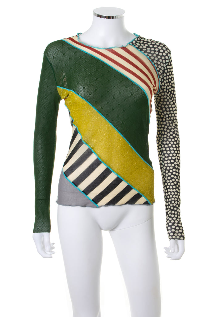 Jean Paul Gaultier Colour Block Mesh Top - irvrsbl