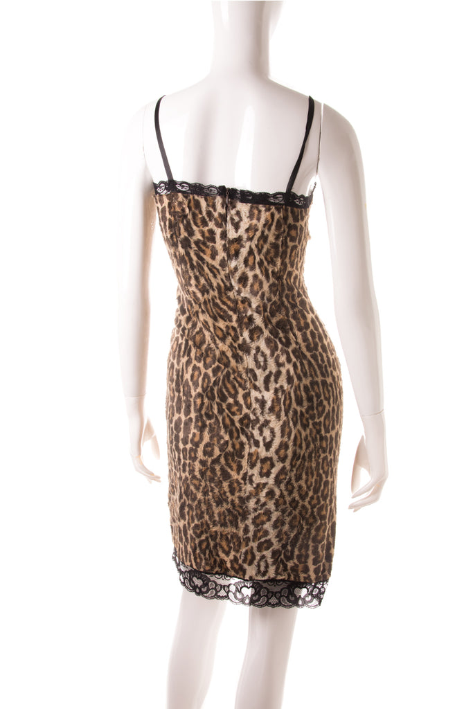 Dolce and Gabbana Faux Fur Leopard Dress - irvrsbl
