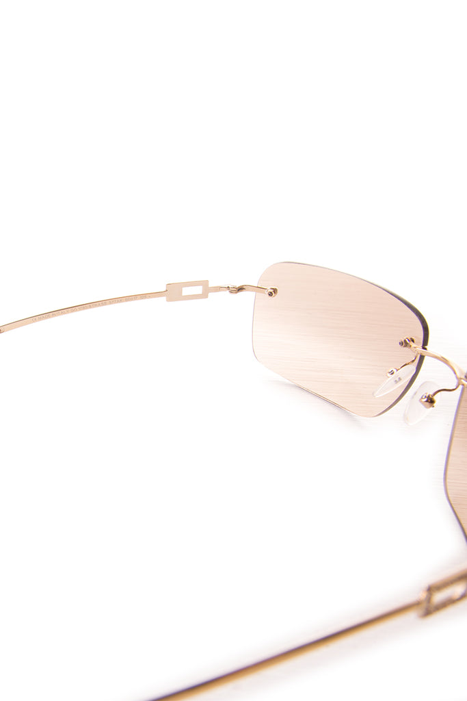Gucci Frameless Reflective Gold Sunglasses - irvrsbl