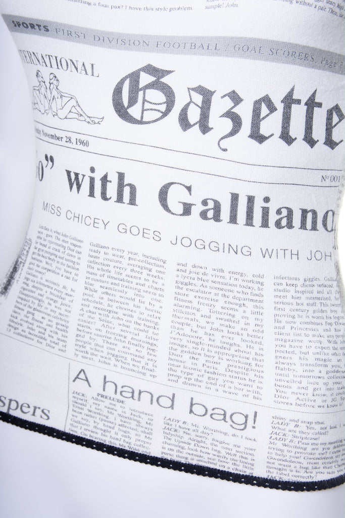 John Galliano Newspaper Print Tank - irvrsbl