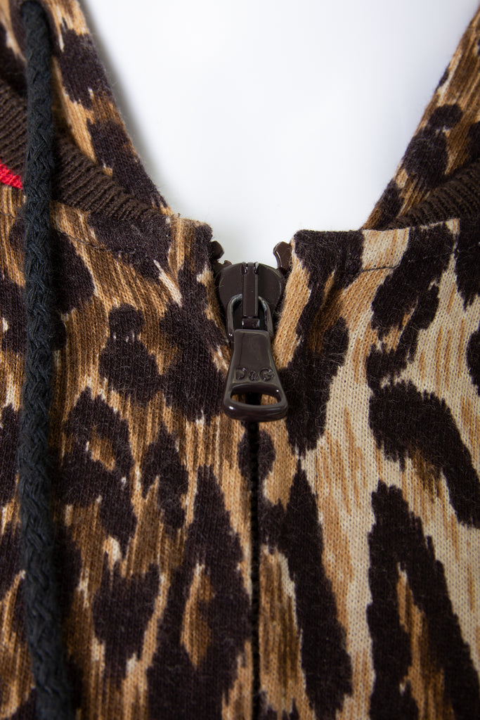 Dolce and GabbanaLeopard Hooded Jacket- irvrsbl