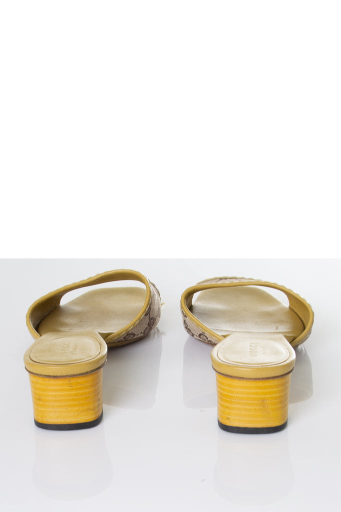 Gucci Yellow Monogram Heels 38 - irvrsbl