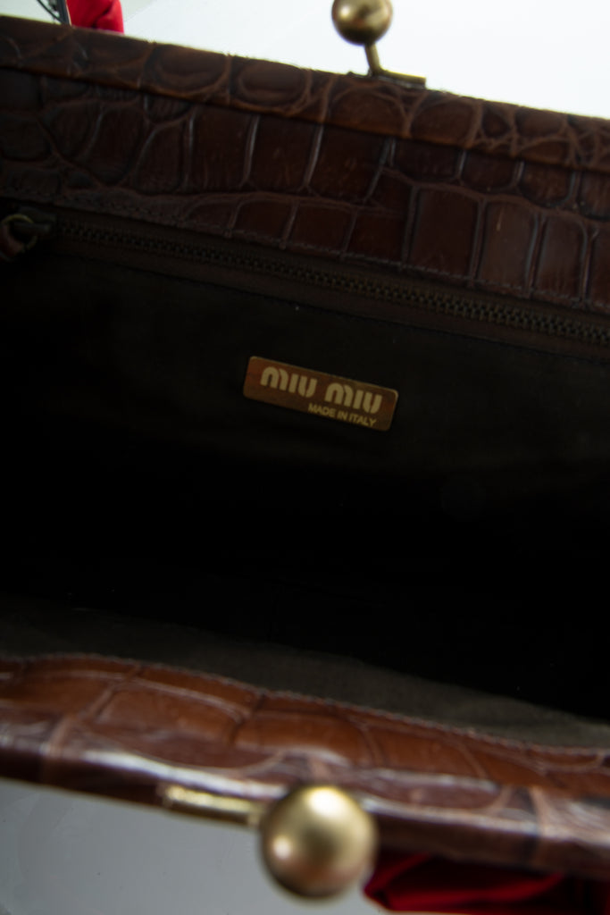 Miu Miu Croc Bag with Bow - irvrsbl