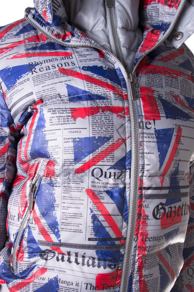 John Galliano Gazette Print Puffer Jacket - irvrsbl