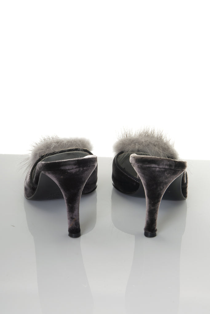 Dolce and Gabbana Velvet Fluffy Heels 36 - irvrsbl