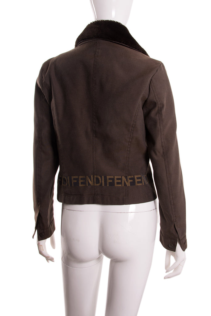 Fendi Faux Fur Collar Jacket - irvrsbl