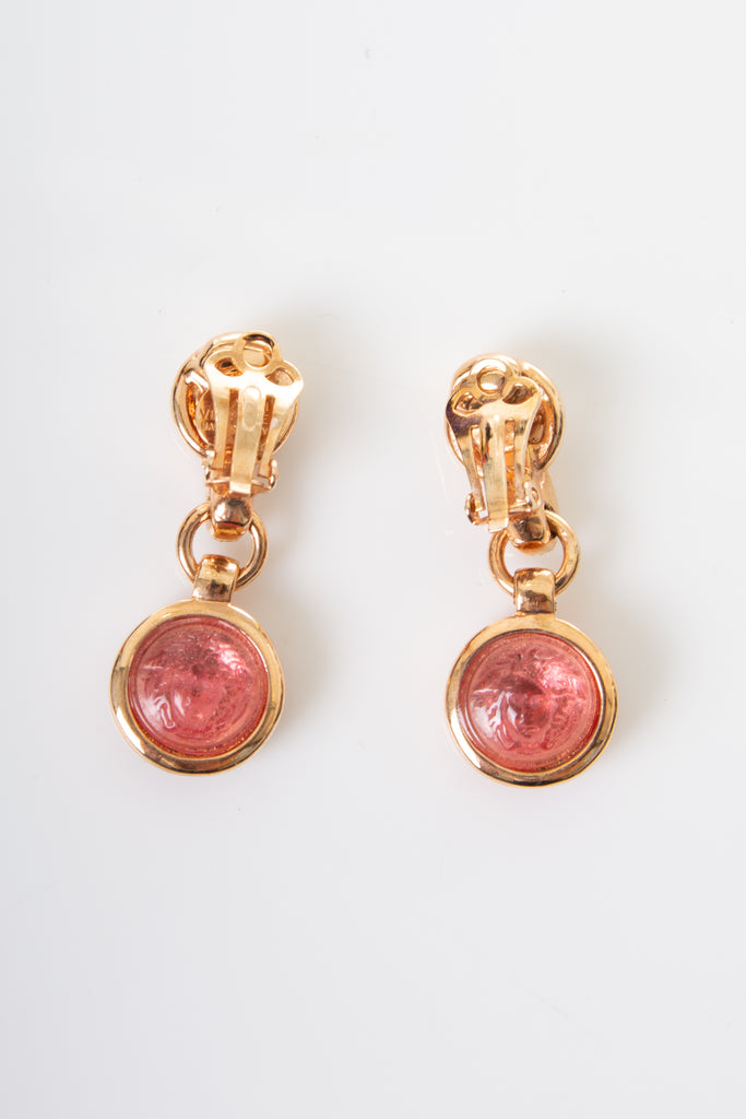 Versace Pink Medusa Earrings - irvrsbl