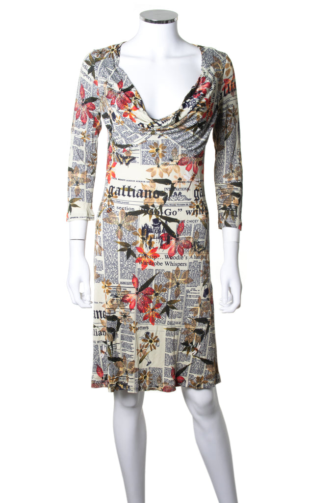 John GallianoNewspaper Print Dress- irvrsbl