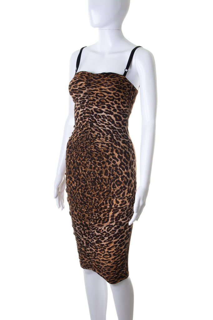 Dolce and Gabbana Ruched Animal Print Dress - irvrsbl